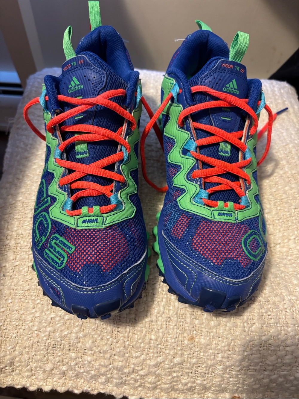 adidas  Vigor Trail Running Shoes - Blue/Green with Red Accents